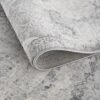Close-up of a gray, patterned rug