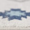 Close-up of a blue patterned rug design.