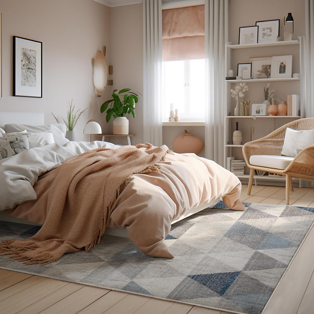 Cozy bedroom with plants and natural light