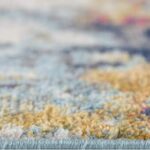 Close-up of colorful textured rug edge.