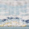 Close-up of blue patterned carpet.