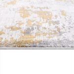 Close-up of patterned beige and gray carpet