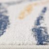 Close-up of textured blue and white rug