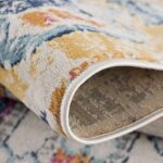 Colorful folded rug with abstract pattern