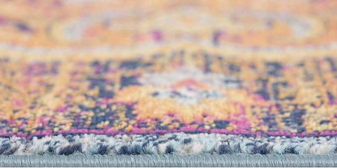 Close-up of colorful patterned rug edge