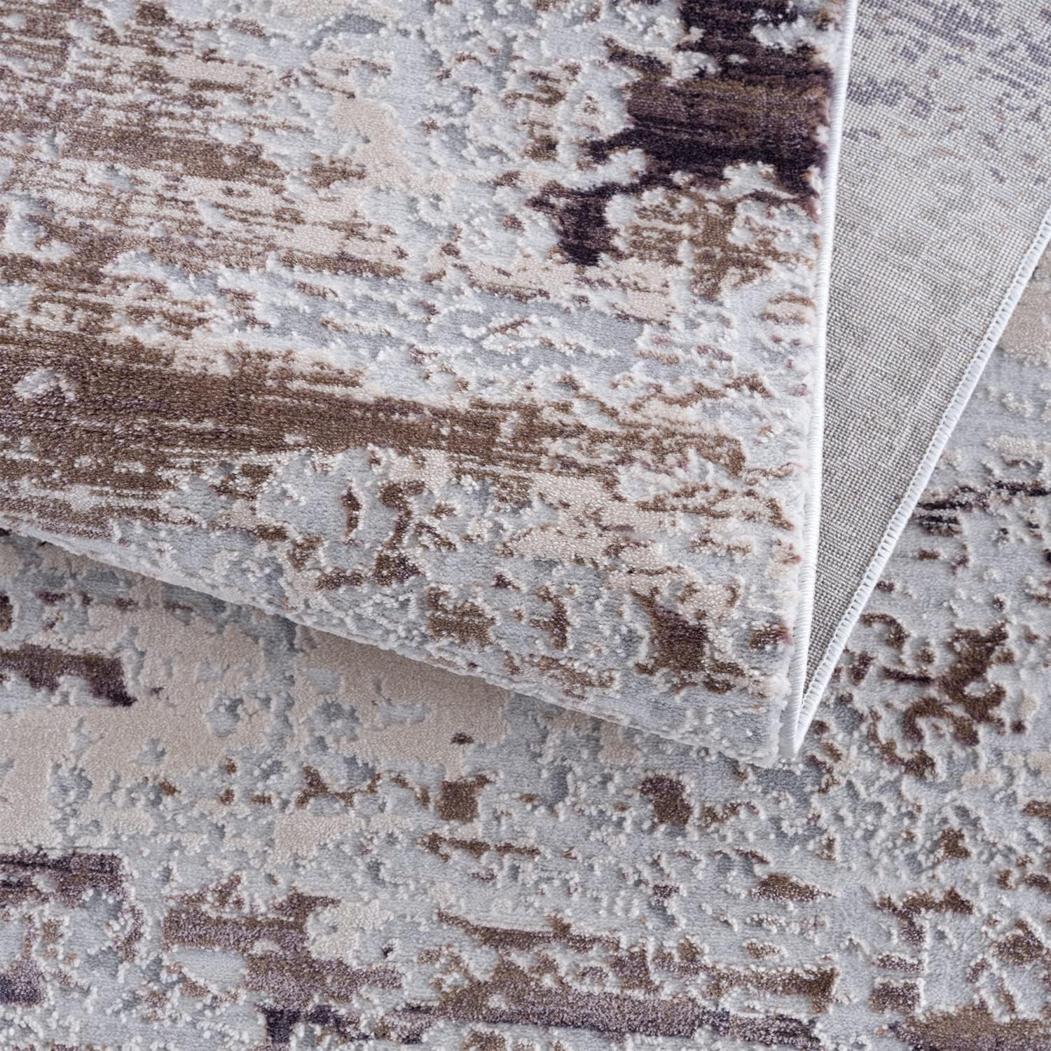 Close-up of textured rug with abstract pattern