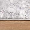Close-up of a gray textured rug on floor.