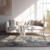 Modern living room with sofa and rug