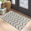 Chevron pattern rug in entryway