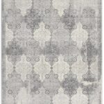 Gray decorative patterned area rug