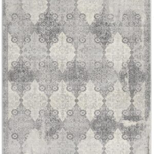 Gray decorative patterned area rug