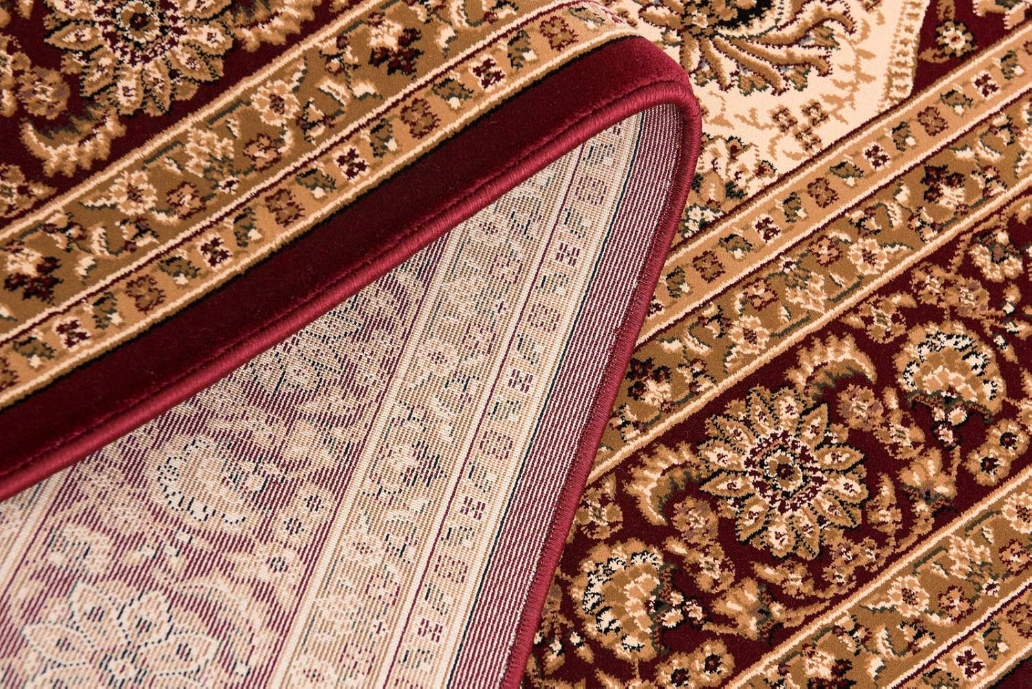 Close-up of floral patterned rug detail