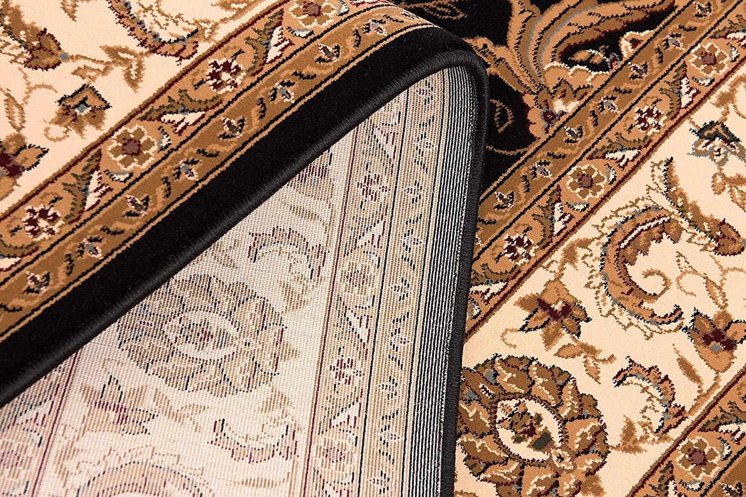 Close-up of floral patterned oriental rug