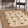 Floral beige rug with ornate patterns