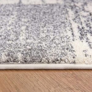 Close-up of textured gray and white carpet