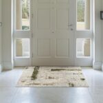 Elegant entryway with a stylish area rug
