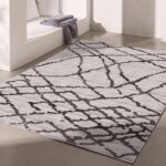Modern gray and white abstract pattern rug
