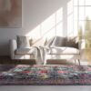 Modern living room with colorful rug