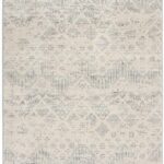 Beige and gray patterned area rug