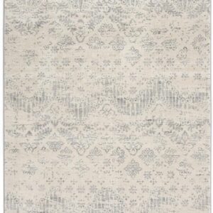 Beige and gray patterned area rug