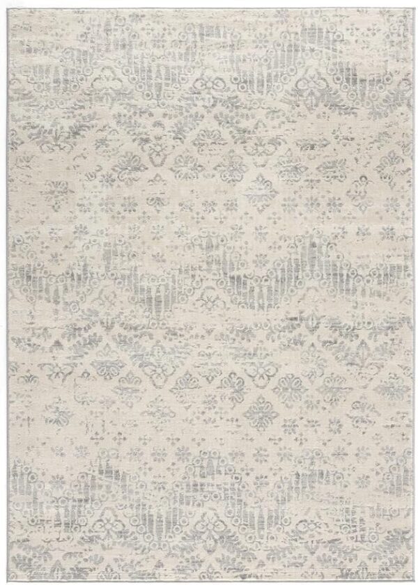 Beige and gray patterned area rug