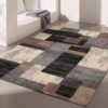 Modern geometric area rug in neutral tones