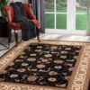 Decorative rug and chair in bright room