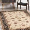 Elegant patterned rug in modern room setting