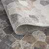 Modern geometric patterned gray and beige rug
