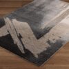 Abstract pattern rug on wooden floor