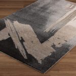 Abstract pattern rug on wooden floor