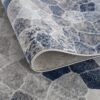 Gray and blue hexagon pattern carpet