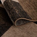 Textured rolled brown and black carpet