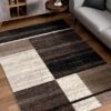 Modern geometric rug in stylish living room