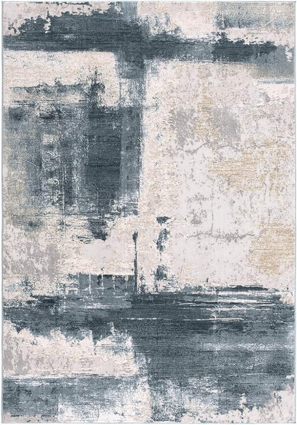 Abstract gray and beige textured area rug