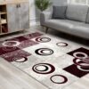 Modern living room with geometric pattern rug