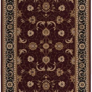 Intricate floral patterned rug with ornate border