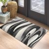 Gray abstract rug in modern entryway