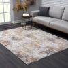 Modern living room with contemporary abstract rug