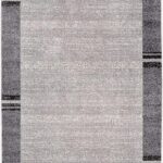 Modern gray area rug with geometric pattern
