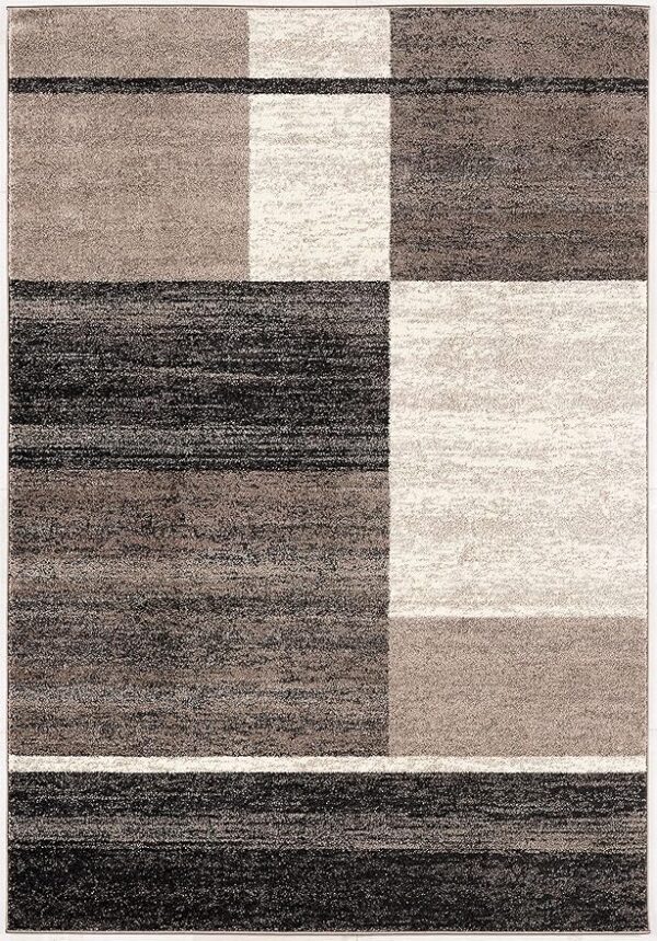 Geometric multi-shade rectangular area rug design.