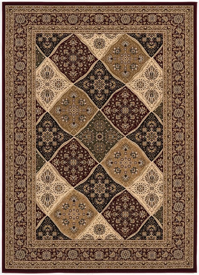 Traditional Persian-style rug with intricate patterns.