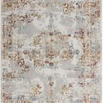 Ornate vintage rug with floral patterns