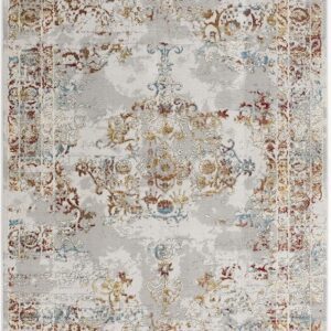 Ornate vintage rug with floral patterns