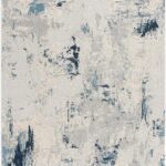 Abstract blue and gray textured area rug