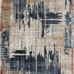 Abstract patterned rug in earthy tones