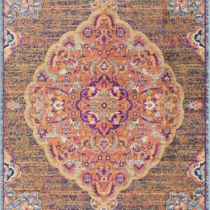 Colorful vintage Persian-style decorative rug.