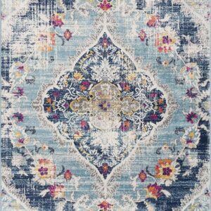Ornate vintage-style floral area rug design