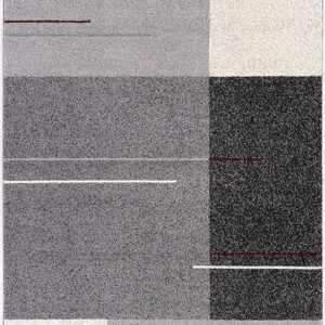 Abstract gray geometric patterned area rug