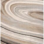 Abstract beige and gray swirled patterned rug